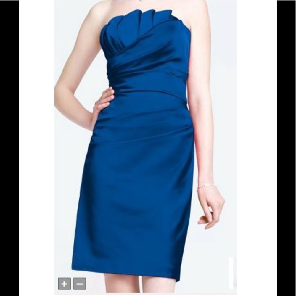 New David’s Bridal satin dress size 4 blue